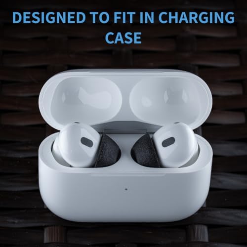 Upgrade Your Listening Experience with Comply Memory Foam Earbud Tips for Apple Air Pods Pro 1 & 2 | Superior Comfort & Secure Fit | Premium Noise Isolation Design | Anti-Slip Technology | Black, Medium (3 Pairs) for Enhanced Sound Quality and Longevity