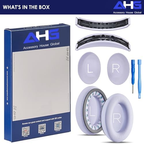 Ultimate Comfort Upgrade Kit: Premium Replacement Ear Pads & Headband Cushions for Bose Quiet Comfort 2023 Models (QC45, QCSE, QC35 II) – Easy DIY Installation in Elegant White Smoke for Superior Sound Quality and Long-lasting Durability