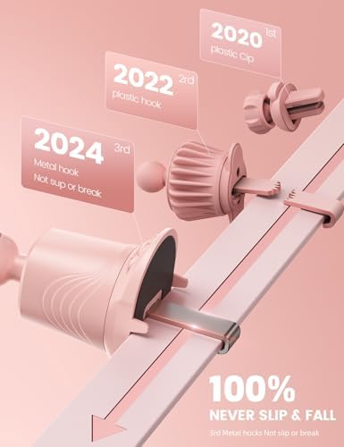 Lamicall 2025 Car Phone Holder with Wider Clamp & Metal Hook – Enhanced Air Vent Mount for Thick Case Compatibility, 360-Degree Rotation, Easy Installation, Dark Grey Finish for Ultimate Hands-Free Navigation and Safety