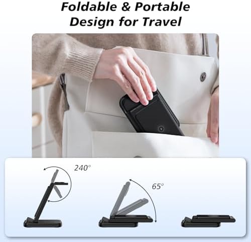 3-in-1 Fast Wireless Charger Station for Samsung Devices – Foldable Dual Coil Charging Hub for Galaxy Watch 7/6/5, Galaxy Buds, and S25/S24 Ultra – Compact, Travel-Friendly Design with Enhanced Safety Features and Universal Compatibility