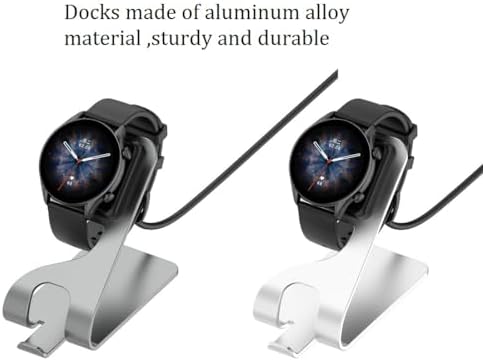 Amazfit Smartwatch Fast Charging Dock – Compact USB Charger for GTR 3, GTS 3, T-Rex 2 & Cheetah Models (Sleek Gray) – Reliable Power Solution for On-the-Go Lifestyle and Seamless Smartwatch Experience