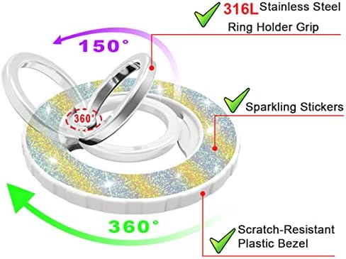 Magnetic Phone Ring Holder Stand – Adjustable Finger Grip with Enhanced Stability and Style for i Phone 12-15 Series – Collapsible Kickstand with Superior 80% Magnetic Strength, Sleek Blue Design for Wireless Charging Compatibility – Ultimate Protection and Versatile Angle Adjustment for Seamless Use