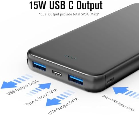 VANYUST 10000 m Ah Portable Power Bank – Ultra-Fast USB-C Charger for i Phone 16, Samsung S22, Google Devices – Slim, Lightweight Design for On-the-Go Power – Enhanced Compatibility for All Your Charging Needs