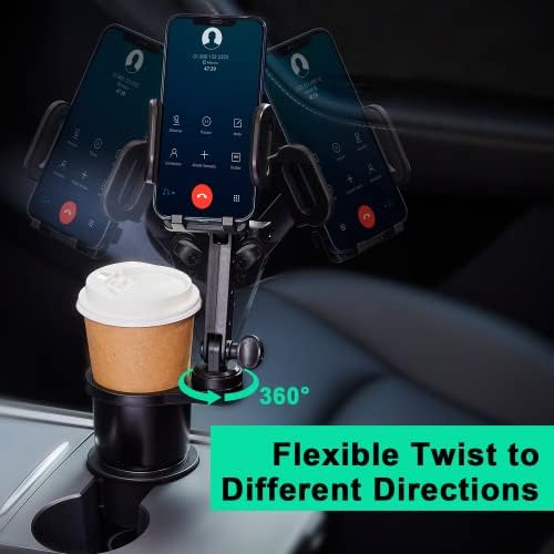 Revolutionary THIS HILL 2-in-1 Cup Holder & Smartphone Mount – 360° Rotating Design with Adjustable Base for Secure Fit in Any Car – Compatible with All i Phone Models and Smartphones for Seamless Navigation and Hands-Free Use