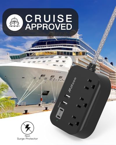 Maximize Your College Dorm Experience with a 15 Ft Power Strip Featuring USB Ports – Flat Extension Cord for Multi-Device Charging, Ideal Desk Accessory for Travel and Cruise Ships, Non-Surge Protector for Enhanced Compatibility and Speed