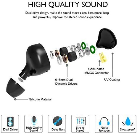 Premium Hi-Fi Dual Driver In-Ear Monitor Earbuds with Detachable Cable – Noise-Canceling Headset for Musicians, Singers & Audiophiles | Elegant Wood Grain Design for Superior Sound Isolation and Versatile Compatibility