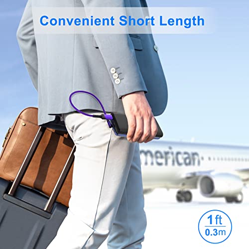 10 ft Right Angle USB C Cable 5-Pack – Fast Charging Nylon Braided Charger for Samsung Galaxy S25, S24, S23, A16, A15 & Google Pixel 9, 8 – Superior Durability and Comfort for Gaming and Daily Use – Enhanced Compatibility for All Type C Devices