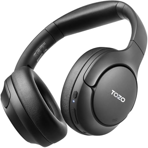 TOZO HT2 Wireless Over-Ear Headphones with Superior Active Noise Cancellation – Immerse in 60-Hour Playtime, Personalized Hi-Res Audio with Custom EQ, and Rich Deep Bass – Luxurious Khaki Design for Home, Office, and Travel Enthusiasts Seeking Unmatched Comfort and Sound Quality