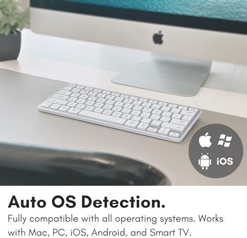 Upgrade Your Mac Experience with the Macally Bluetooth Keyboard – Premium Wireless Typing Solution for Mac Book Pro, i Mac, i Pad & PC – Ergonomic Design & Long-lasting Rechargeable Battery for Seamless Productivity