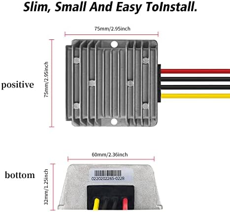 Heavy Duty Waterproof 24 V to 12 V DC Power Converter – 5 A 60 W Versatile Adapter for Vehicles, Marine, and Solar Applications by EKYLIN Power Accessories – Reliable, Durable, and Efficient Power Solution for Every Outdoor Adventure