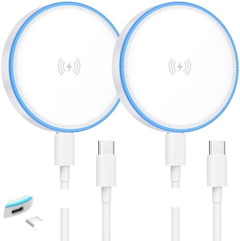 Experience Rapid Power with the 15 W Magnetic Wireless Charger Duo – Fast Charging Pads for i Phone 16/15/14/13/12 & Air Pods Pro | Innovative Magnetic Alignment for Secure Charging | 6 FT USB-C Cables Included | Smart Safety Features with Cooling Technology | Sleep-Friendly LED Indicators for Peaceful Charging Sessions