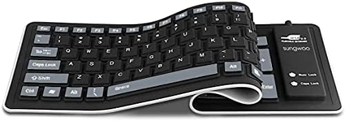 Sungwoo Ultra-Portable Waterproof Silicone Keyboard – Foldable USB Wired Rollup Design for Seamless Typing on PC, Notebooks & Laptops – Perfect for On-the-Go Professionals & Students