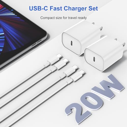 Ultimate USB C Charger for i Phone 16 & 15 – Fast Charging with 10 FT Long USB C to C Cable – Ideal for i Pad Pro 12.9/11 & i Pad Air 5 th – Reliable Power Block for Home & Travel – Enhanced Speed & Compatibility