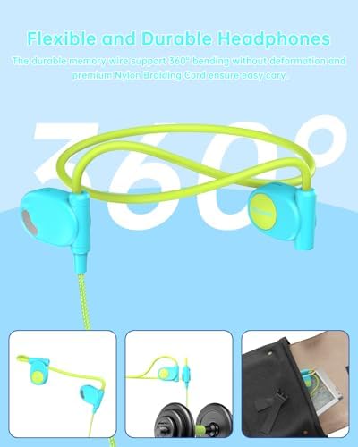 Kid-Friendly Open Ear Headphones – Vibrant Purple Lightweight Design for School and Outdoor Fun – Safe Air Conduction Technology with 3.5 mm Jack – Ultimate Comfort and Hearing Protection for Young Explorers