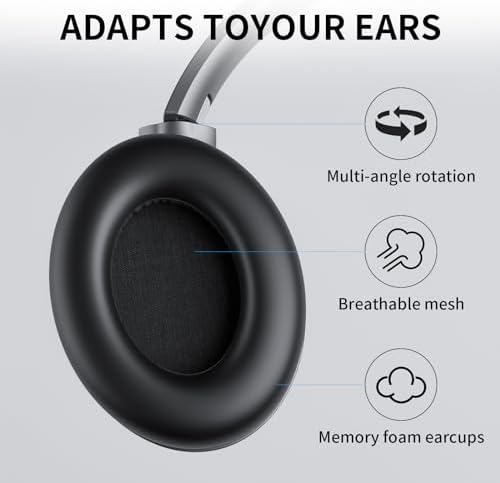 Revolutionize Your Listening Experience with KO-STAR Wireless Over-Ear Headphones – Premium Hi-Res Audio, Advanced Hybrid Active Noise Cancelling, Tailored Deep Bass Settings, and Luxurious Memory Foam Comfort for Unmatched 60-Hour Playback Anywhere You Go