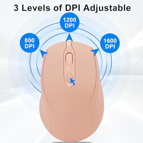 Sleek Silent Rechargeable Wireless Mouse – Ergonomic Light Green Design for Laptop, i Pad, Mac Book, Surface Pro, and More – Perfect for Travel and Everyday Use with Dual Mode Bluetooth Compatibility