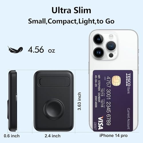 Ultimate Portable Power Bank for Apple Watch & i Phone – 5200 m Ah Magnetic Wireless Charger with Built-in Cable, Slim Travel Battery Pack for Apple Watch Series 9/Ultra2/8/7/6/SE/5 & i Phone Models 14/13/12/11/XR/8/7/6 s – Fast Charging for Active Lifestyles