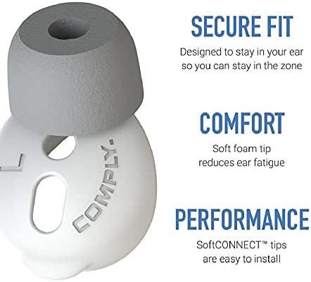 Transform Your Listening Experience with Comply Soft CONNECT Foam Earbud Tips – Premium Memory Foam for Apple Air Pods 1 & 2, Earpods, and Generic Models | Gray Medium – Unmatched Comfort, Noise Isolation, and Longevity