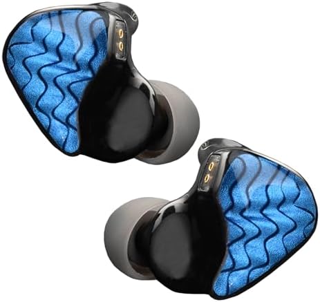 QOA Celest Blue Wyvern Hi-Fi In-Ear Monitors: Premium 10 mm Dynamic Driver Earbuds with Detachable 2-Pin Cable for Ultimate Sound Quality, Ergonomic Comfort, and Effective Noise Cancellation – Perfect for Musicians, Gamers, and Audiophiles Demanding Superior Audio Experience