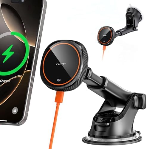 APPS2 Premium Mag Safe Car Mount for i Phone 16/15/14/13/12 – Advanced Dashboard Holder with Strong Suction & Wireless Charging Compatibility – Perfect for Safe Navigation and Hands-Free Calls