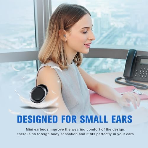 Invisible Mini Bluetooth Earbuds for Small Ears – Ultra-Discreet Wireless Headphones for Seamless Comfort at Work and Sleep – Advanced Pairing with Enhanced Device Compatibility – Ideal for Professionals Seeking Hidden Audio Solutions and All-Day Wear – Lightweight Low-Profile Design Perfect for Active Lifestyles
