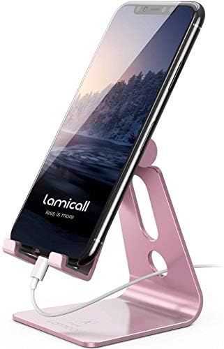 Lamicall Ergonomic Adjustable Smartphone Stand – Versatile Hands-Free Dock for i Phone 16, 15, 14, Plus, Pro Max, 13, 12, X, XS & All Android Phones (4-8″) – Sleek Black Finish with Anti-Slip Grip for Enhanced Efficiency and Comfort at Home or Office – Optimize Your Workspace with Customizable Viewing Angles and Superior Stability