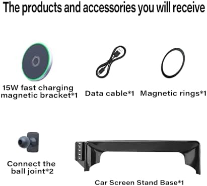 Transform Your Toyota Venza 2021-2024 with Our Premium 15 W Fast Wireless Charging Car Phone Holder: Experience Ultimate Hands-Free Navigation with 360-Degree Rotating Mount, Screen-Fixed Clip for Enhanced Safety, Ideal for 8-Inch Touch Screens and Daily Drives