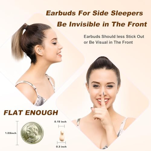 Ultra-Comfortable Wireless Earbuds for Side Sleepers – Discreet Purple Sleep Headphones with Enhanced Bluetooth for Effortless Connectivity, Lightweight Design for Blissful Rest, Perfect for Relaxing Sounds and Guided Meditations, Experience Serene Sleep with Tiny, Invisible Earbuds