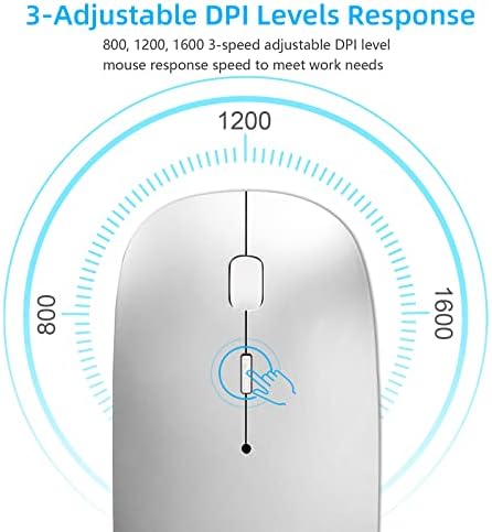 Elevate Your Productivity with the Versatile Wireless Mouse – Rechargeable Bluetooth 5.2 Connectivity, Three Modes (USB-A & USB-C Compatible) for Seamless Use with Mac Book, Chromebook, and More – Silent Click Design for Distraction-Free Work, Sleek Black Finish, Perfect for Travel and Home Office Efficiency