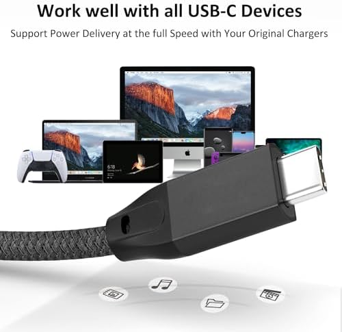 Experience High-Speed Connectivity with Use Bean USB C to USB C Cable – 100 W Fast Charging & 20 Gbps Data Transfer – 15 FT Dual Pack for Mac Book Pro, Galaxy S25 Ultra, i Pad Mini 6, and More – Enhanced 4 K Video Output for Ultimate Performance and Compatibility
