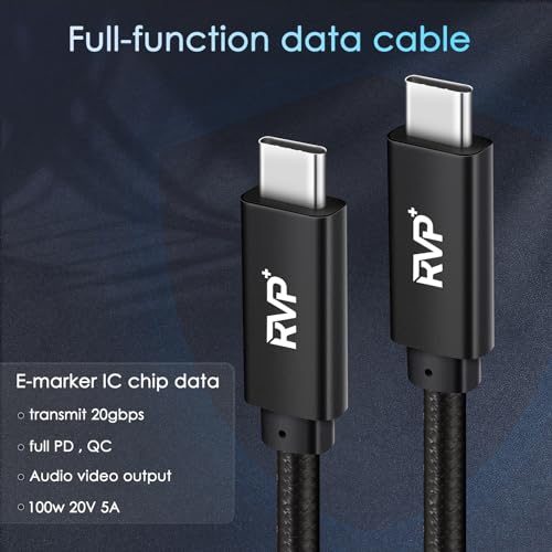 Premium 90 Degree USB C to USB C Cable – 20 Gbps Data Transfer, 100 W Right Angle Charger, 4 K Video Output, E-Marker Technology, 9 FT Length, 2-Pack – Ideal for Thunderbolt 4/3 Devices, Perfect for Gamers and Professionals – Durable Connectivity Solution for Ultimate Performance