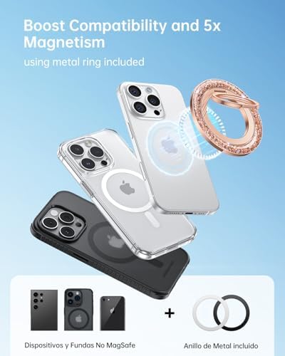 Syncwire Magnetic Phone Ring Holder – Titanium Alloy Kickstand for i Phone 12-16 Pro Max & Compatible Android Devices – Ergonomic Design, Enhanced Mag Safe Stability, Lightweight Grip for Ultimate Hands-Free Convenience