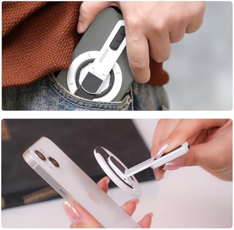 Versatile Magnetic Phone Grip and Adjustable Kickstand for i Phone 16/15/14/13/12 Series – Removable, Double-Sided Holder for Secure Handling and Hands-Free Viewing Solutions