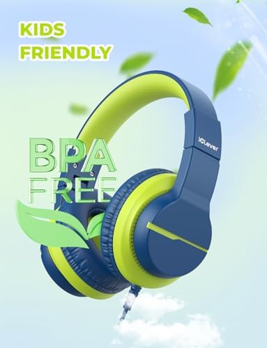 i Clever Kids Headphones: Safe 85 d B Volume-Limited Over-Ear Stereo Sound for Children – Foldable, Lightweight, and Compatible with i Pads and Computers for Easy Travel and Learning