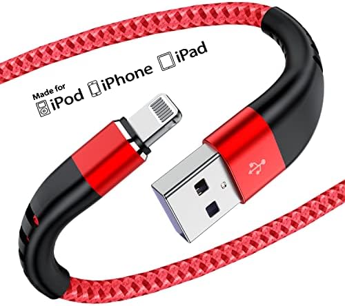 Essri 10 FT Nylon Braided i Phone Charger Cord 2-Pack – Fast Charging Lightning Cable for i Phone 14, 13, 12, 11, X, XS, XR, and 15 – Durable Blue 10 Foot Charging Solution for Ultimate Convenience and Style