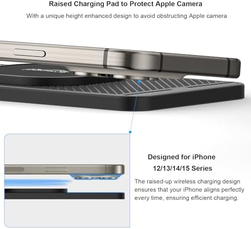 Revolutionize Your On-the-Go Charging with the REESTECQI 15 W Magnetic Wireless Car Charger Pad – Fast, Secure, and Compatible with i Phone 12-16 & Air Pods, Featuring Non-Slip Design and 40 W Car Charger for Ultimate Convenience and Efficiency