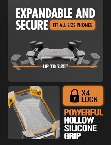 Mammoth Windshield Mobile Mount by Tough Tested: Double-Ribbed Gooseneck Arm with 360-Degree Rotation, Extra-Large Suction Grip for Secure Device Hold, Quick Release Design for Effortless Access – Ultimate Driving Convenience and Compatibility