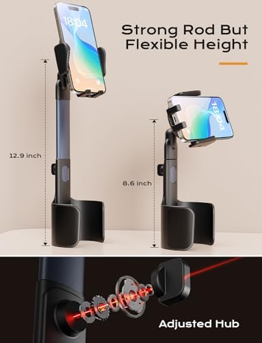 Dual-Function Aluminum Alloy Car Cup Holder and Phone Mount – Universal Fit for 2.5-4” Cup Holders, Adjustable Design for Optimal Stability and Convenience, 360-Degree Rotation for Hands-Free Navigation and Calls, Effortless Installation, Ideal Car Accessory for Modern Drivers