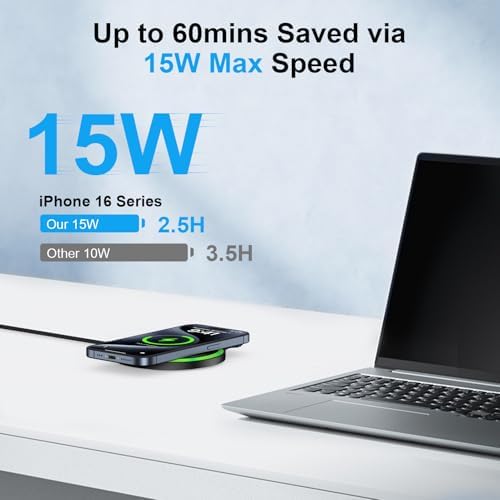 Samsung 15 W Fast Wireless Charger Pad – Ultimate Charging Station for Galaxy, i Phone, and Pixel Devices – Sleek Design with Enhanced Compatibility and Safety Features for Home and Office Use