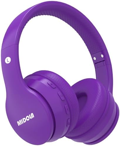 Experience Ultimate Sound Safety with MIDOLA Bluetooth 5.3 Over-Ear Headphones for Kids – Wireless Audio Bliss with Volume Control (85/110 d B), 60-Hour Playtime, and Foldable Design in Trendy Blue – Perfect for School, Travel, and Home Adventures!