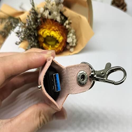 Stylish Pink Leather USB Flash Drive Case Set – 3 Durable Protectors for Safe Storage and Easy Access – Perfect for Women Who Love Chic Tech Accessories – Enhanced Compatibility & Speed for All USB Drives