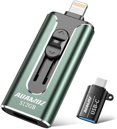 Light Purple 512 GB Flash Drive for i Phone, i Pad & Android – Effortless Photo & Video Backup, Plug & Play Storage Solution, High-Speed USB Memory Stick for Versatile Data Management, No App Required, Travel-Friendly Design