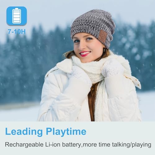 Bluetooth Beanie with Washable Wireless Headphones – Ultimate Outdoor Gear Featuring Bluetooth 5.0 for Crystal Clear Sound and Hands-Free Calls, Perfect for Hiking, Jogging, and Chill Days Outdoors