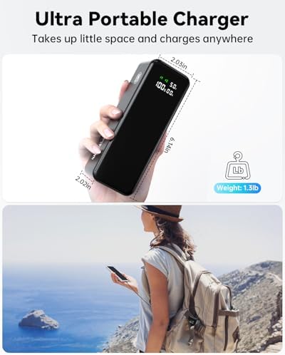 High-Capacity 27,000 m Ah Portable Power Bank with 120 W Fast Charging – Smart Digital Display & Enhanced Compatibility for i Phone, Mac Book, Samsung & More – Ultimate Travel Charger for Laptops and Devices