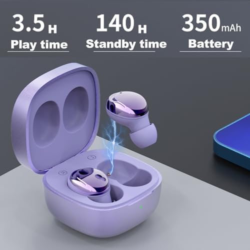 Invisible Mini Bluetooth Earbuds for Small Ears – Ultra-Discreet Silver Wireless Earphones with Comfort-First Design – Enjoy Superior Sound Quality, Seamless Connectivity, and All-Day Battery Life for Work and Leisure – Perfect Fit for Music Lovers on the Go
