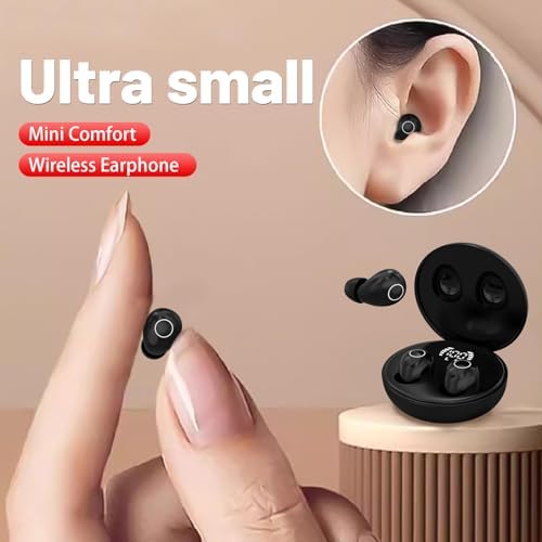 Invisible Mini Bluetooth Earbuds for Small Ear Canals – Ultimate Comfort with Noise Isolation for Work and Sleep – Lightweight Design, Fast Pairing & Superior Audio Quality for Discreet Listening Anywhere