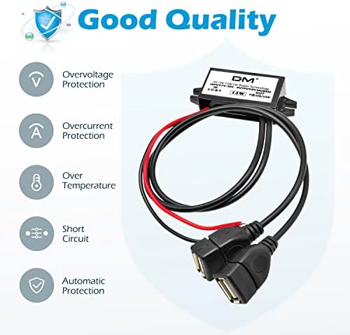 Aideepen Dual-Pack 24 W DC-DC Converter Module – High-Efficiency 12 V/24 V to 5 V USB-A Car Charger for Rapid Device Charging and Universal Compatibility in Automotive Applications