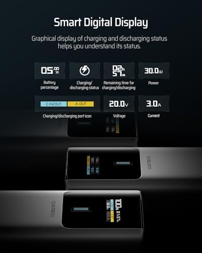 CUKTECH 10 Power Bank 10000 m Ah – 100 W USB-C Portable Charger with Smart Display for Fast Charging i Phone 16/15/14/13, Samsung, Mac Book & More – Ultimate Compatibility & Speed for On-the-Go Power Solutions