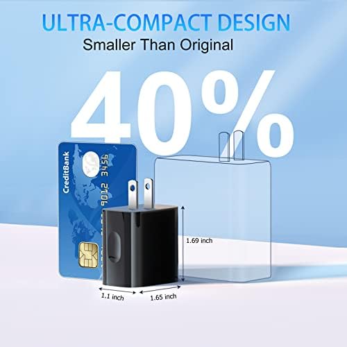 Rapid Charge 20 W USB-C Wall Charger 5-Pack – Dual Port Quick Charge 3.0 Power Adapter Compatible with i Phone 16/15/14/13/12/11 Pro Max, XS, SE, 8 Plus & Samsung S20 – Ultimate Charging Efficiency for On-the-Go Lifestyle – Compact and Durable Design for Maximum Portability