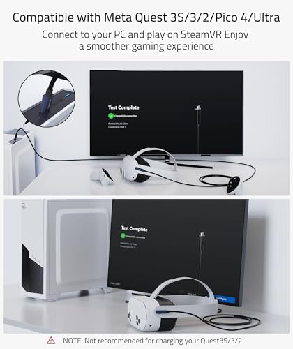 Syntech 16 FT Link Cable for Oculus Quest 3 & PCVR – High-Speed USB 3.0 to USB C Cable for Enhanced Gaming Experience – Compatible with Meta Quest 2, Pro, Pico 4 & More – Durable, Flexible Design for Seamless VR Connectivity